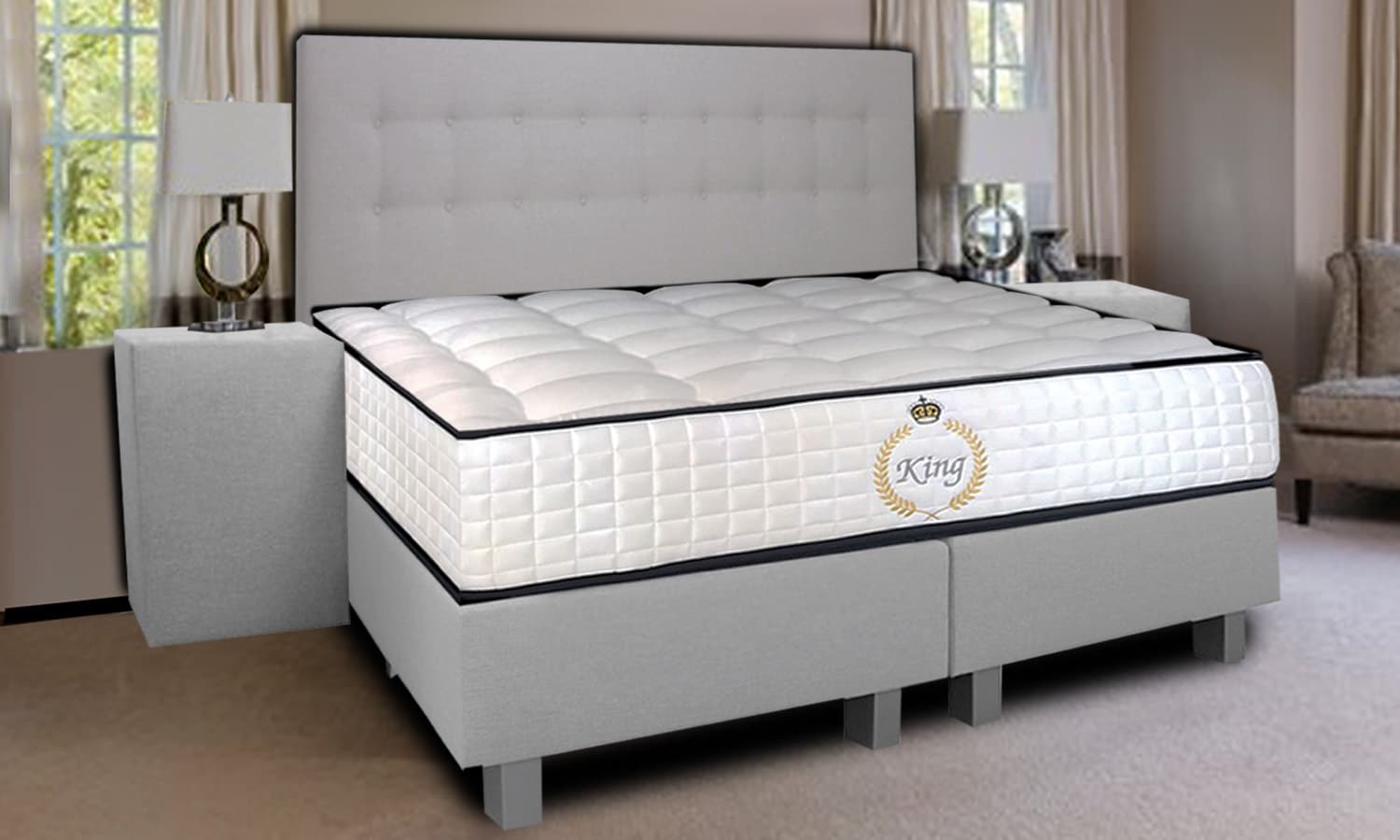 King Boxspring Lissabon koopt u bij BoschBedding