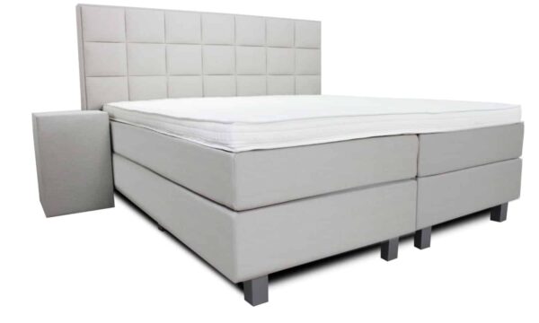 Boxspring Luxury Florence beige zij- en vooraanzicht