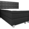 Boxspring Luxury Florence zwart zij- en vooraanzicht
