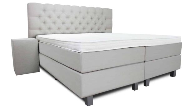 Boxspring Luxury Nice beige zij- en vooraanzicht