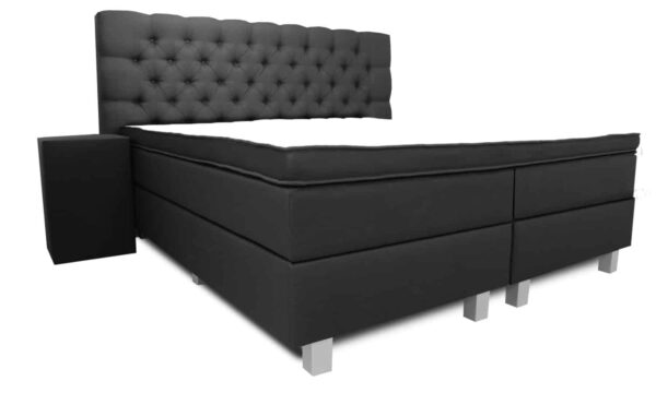 Boxspring Luxury Nice zwart zij- en vooraanzicht