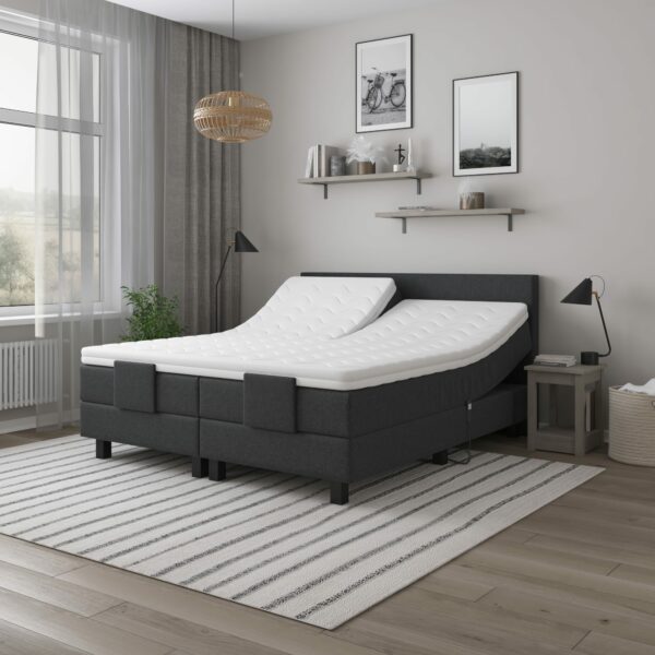 Elektrische boxspring XXL met rem zwart