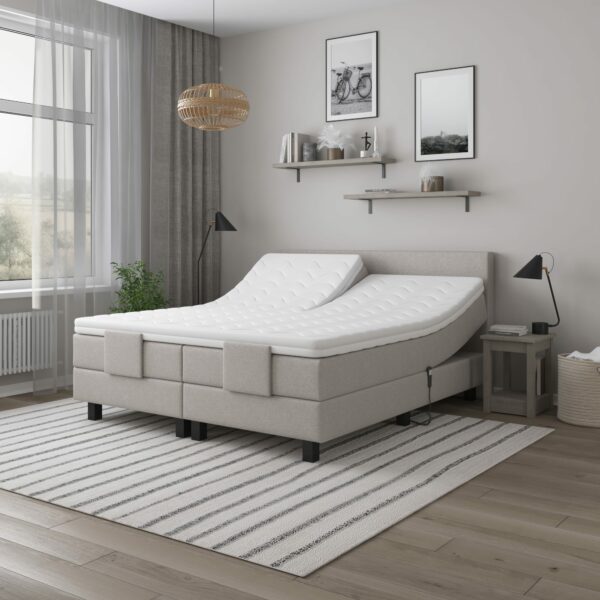 Elektrische boxspring XXL met rem beige