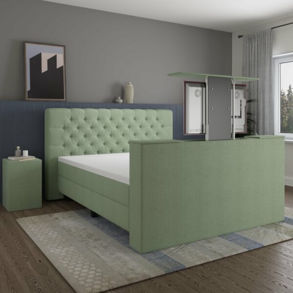 Boxspring Romantic met tv-lift groen