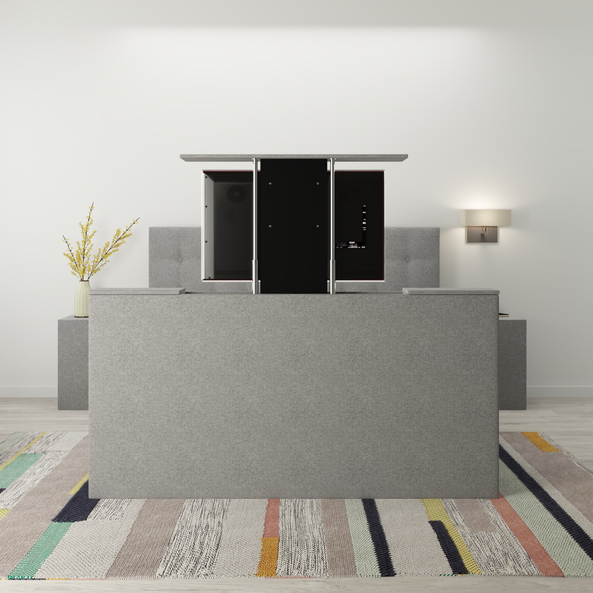 Boxspring Luxury Lissabon met TV-lift vooraanzicht