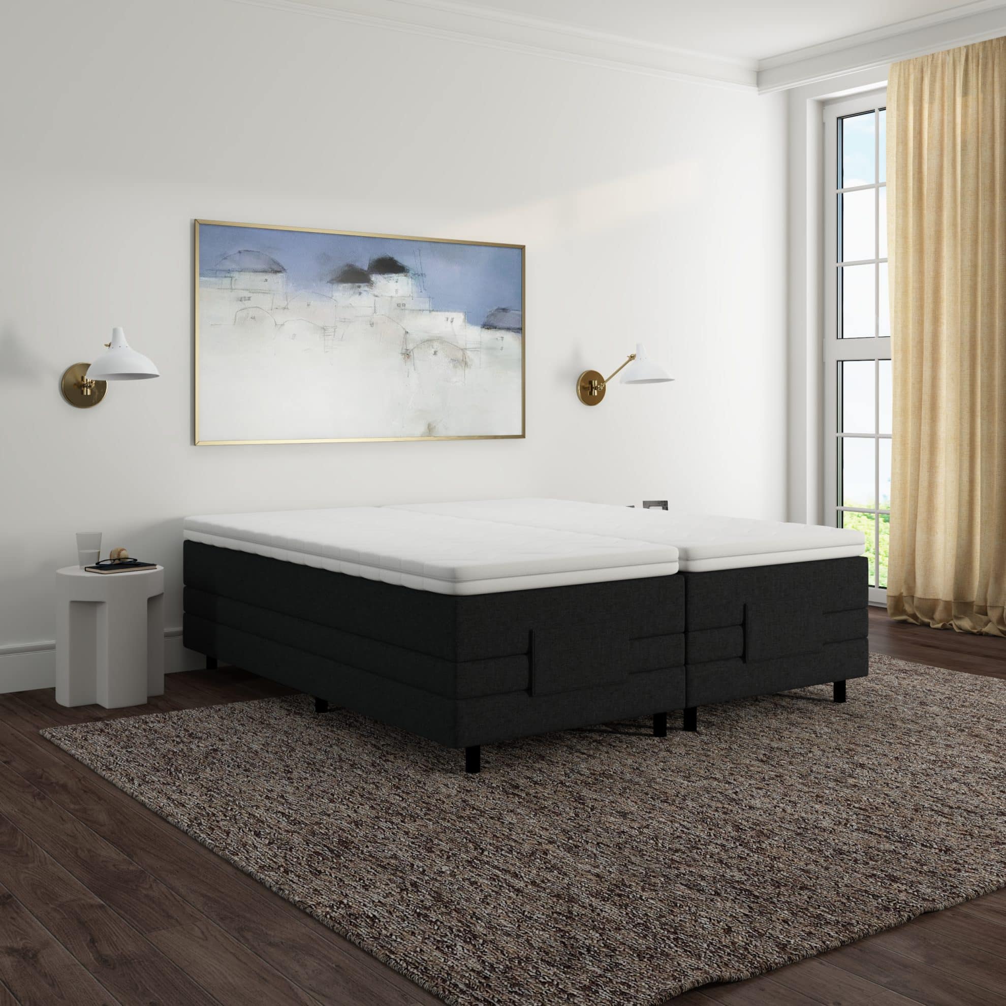 Hoog laag bed zonder hoofdbord koopt u bij BoschBedding