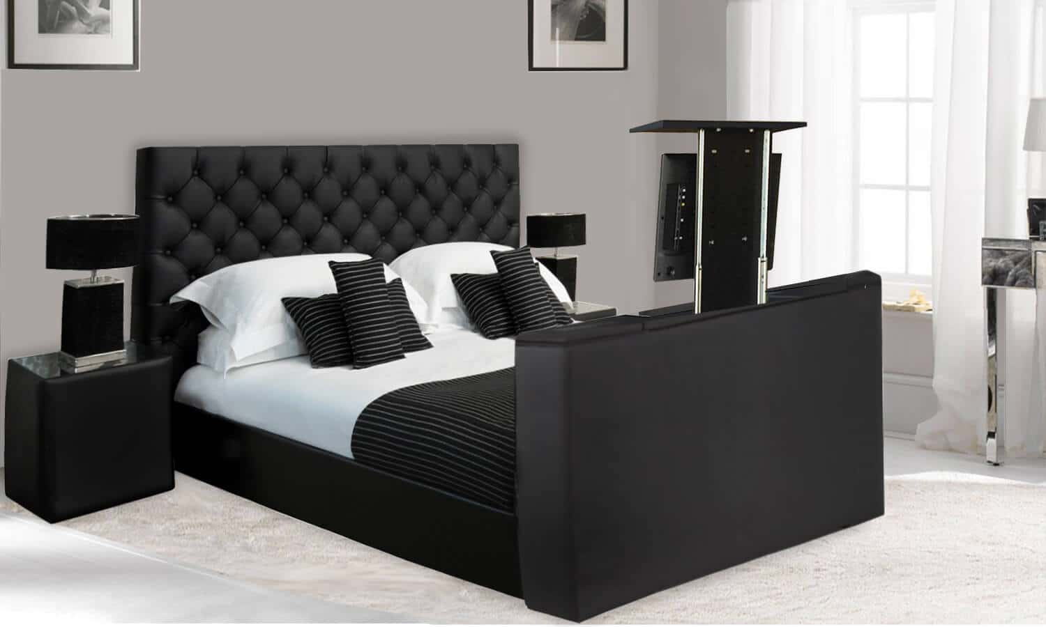 Boxspring XXL Romantic met TvLift koopt u bij BoschBedding