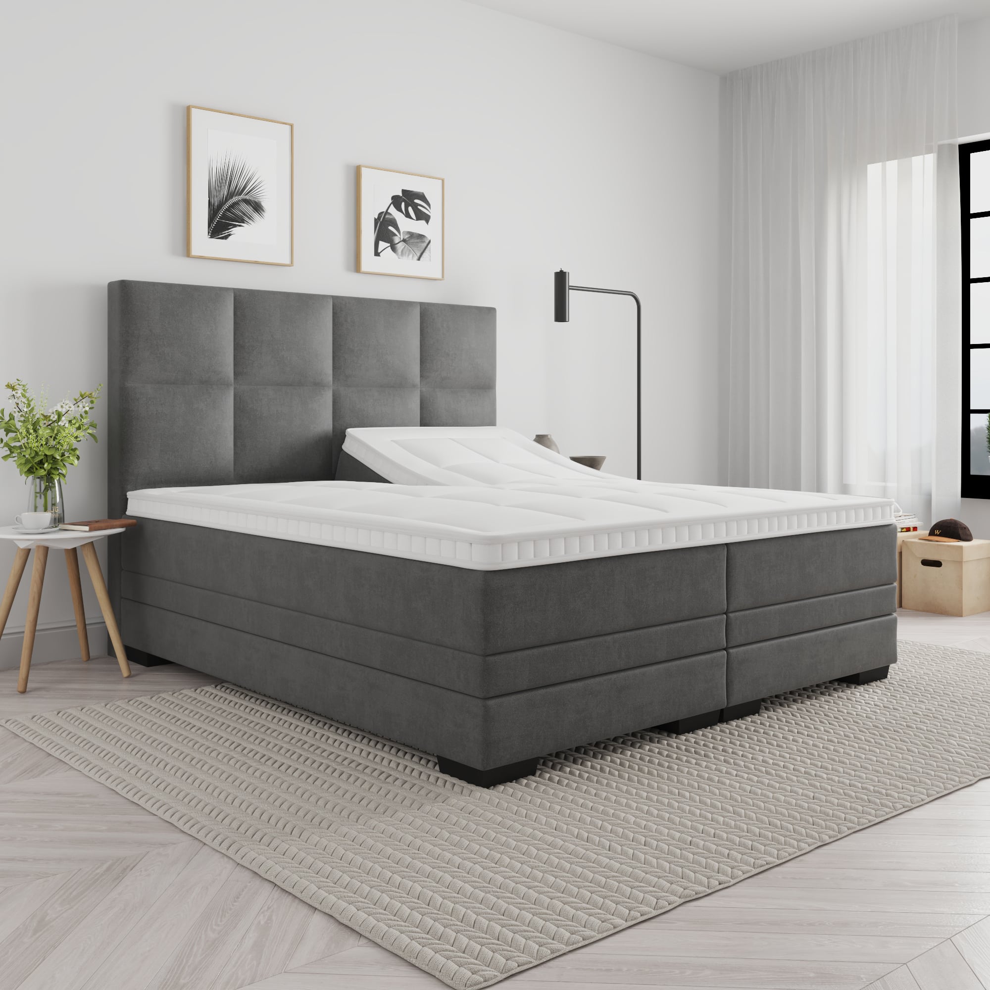 Elektrische Boxspring BIG Mondriaan Antraciet