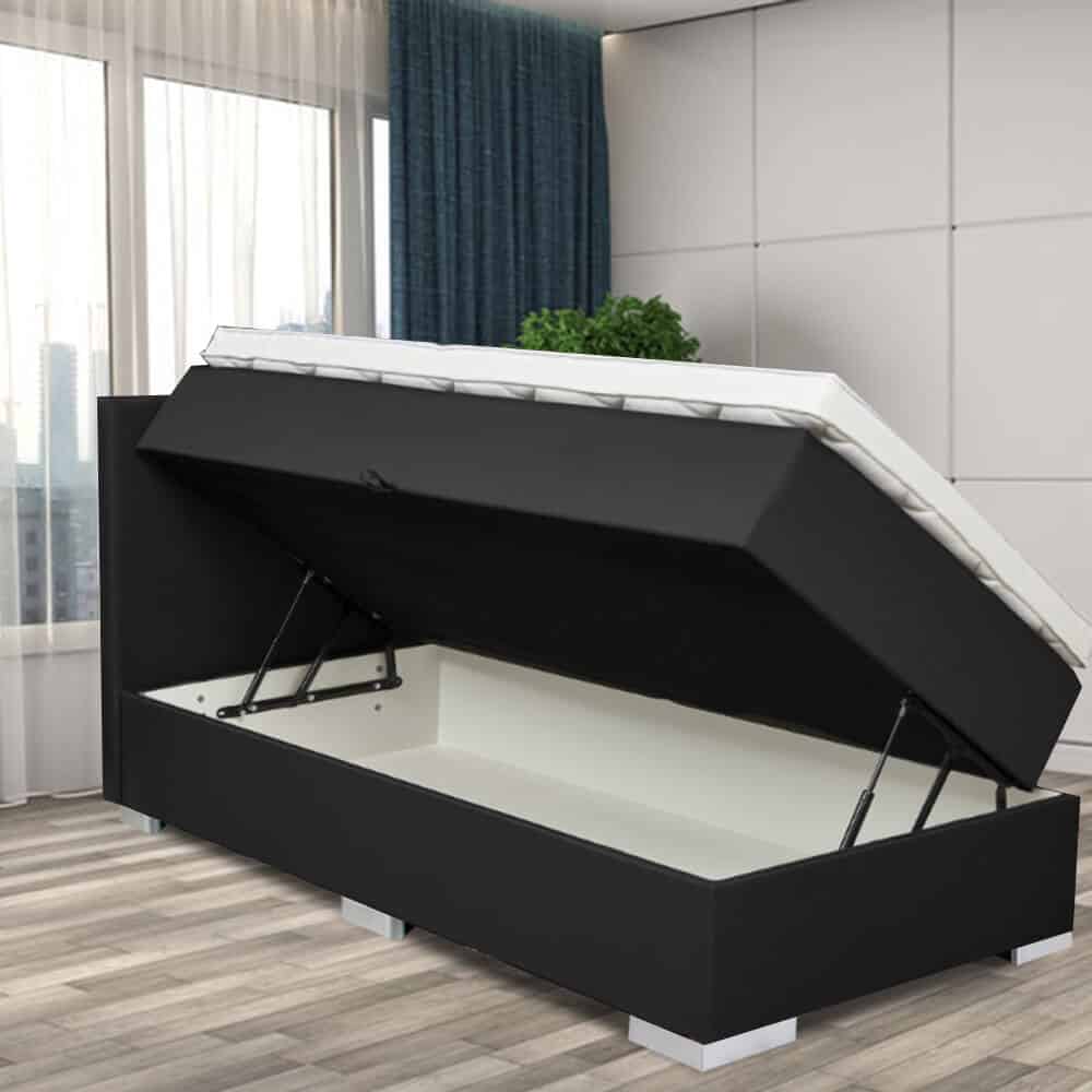 schijf lineair lineair 1-persoons boxspring met opbergruimte antraciet koopt u bij BoschBedding