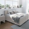 Zijkant van beige Boxspring Luxury BIG in slaapkamer