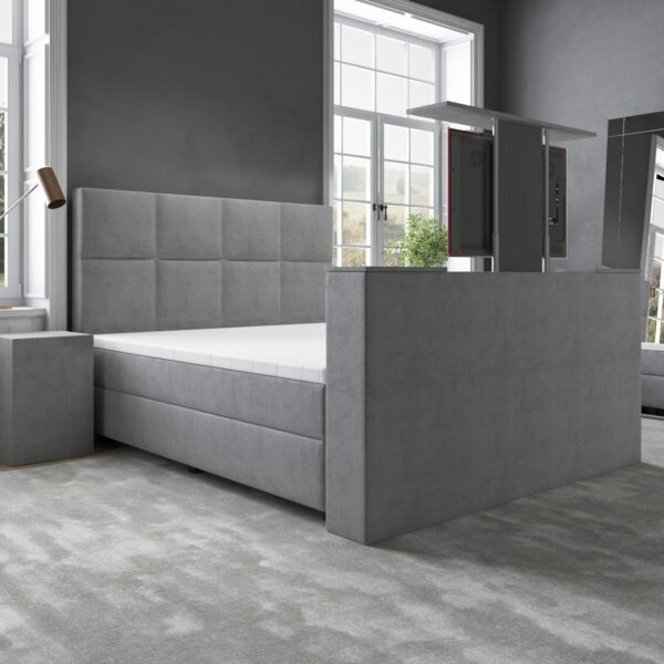 Boxspring BIG Mondriaan met TV-lift in setting