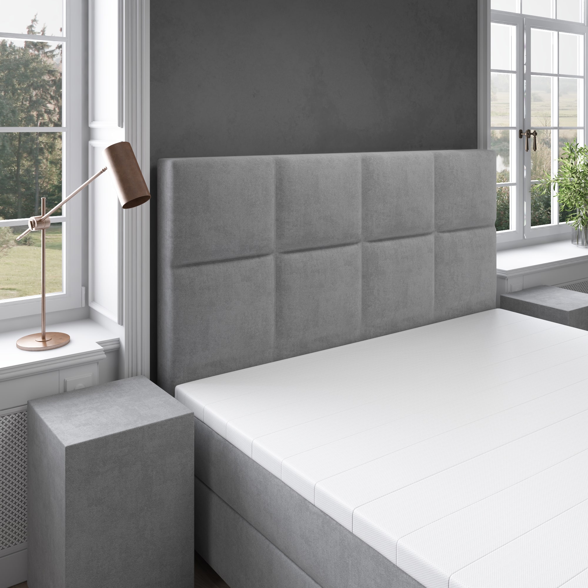 Boxspring BIG Mondriaan met TV-lift Hoofdbord