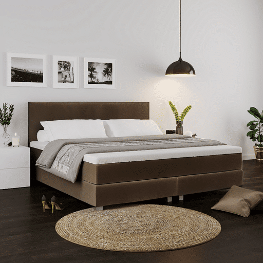 Boxspring velvet taupe